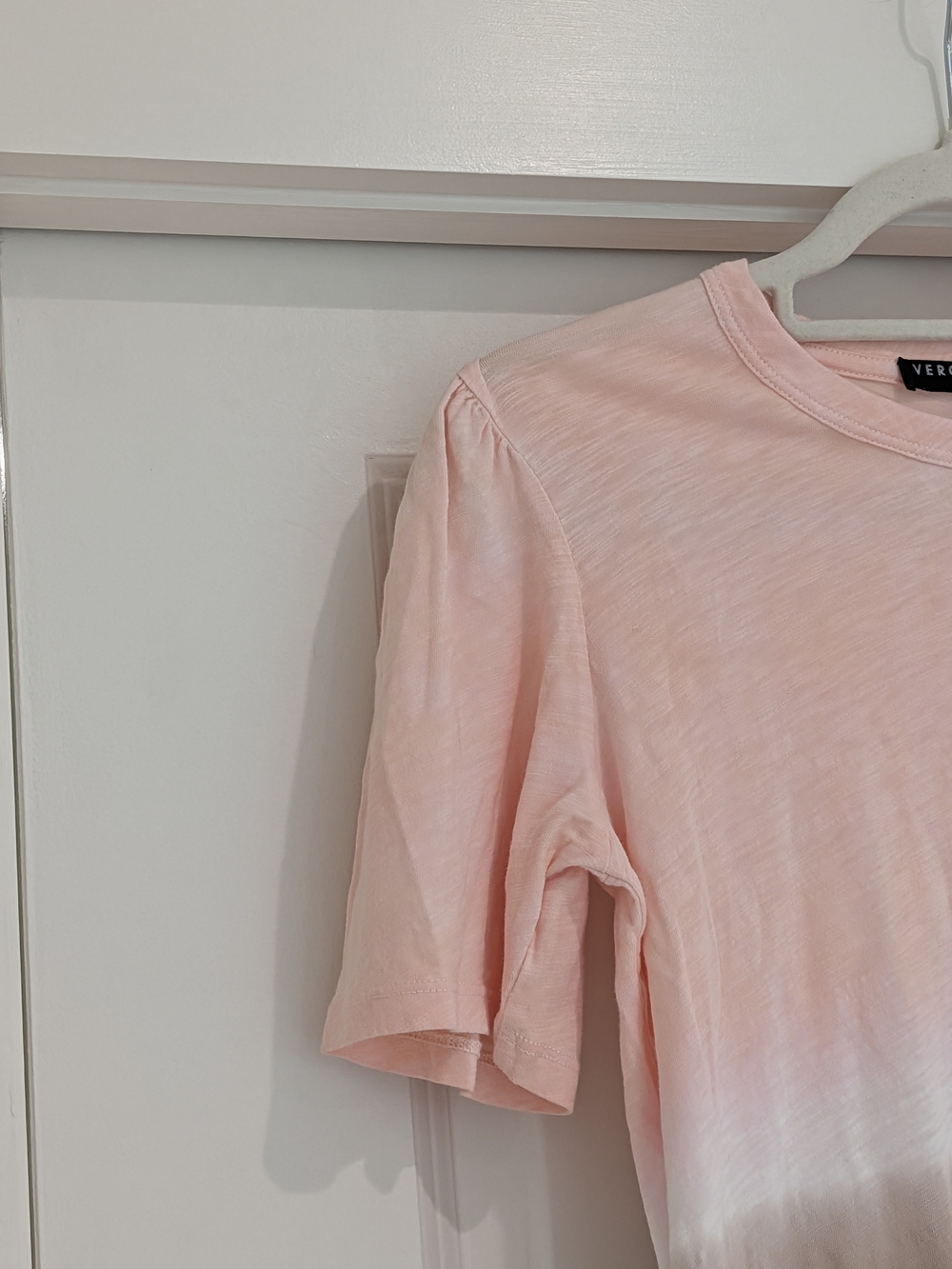 Veronica Beard Pink Tie-Dye Ombre Short Sleeve Tee Pink White Cream - Picture 3 of 9
